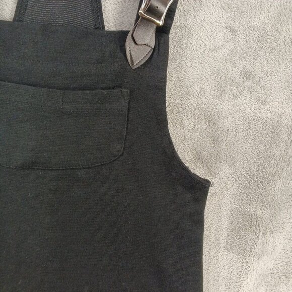 Vintage CRISTINA Jumper Dress SMALL(4-6) Black Knit Pullover W/ Chest Pocket - Picture 4 of 10